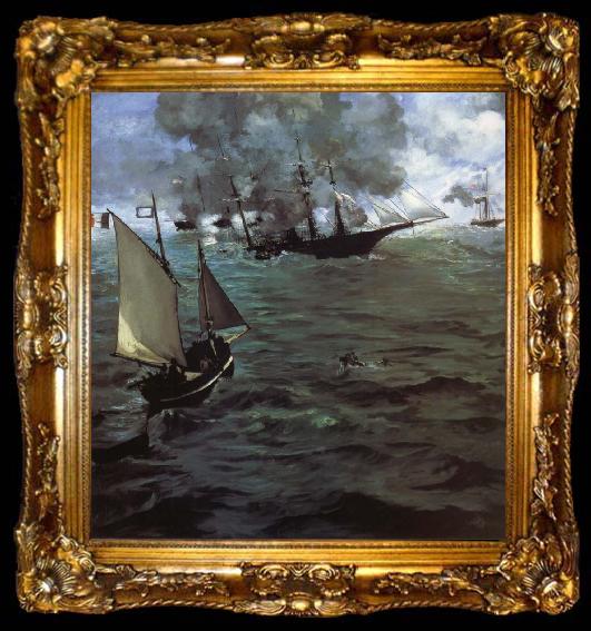 framed  Edouard Manet Alabama and Kearsarge, ta009-2